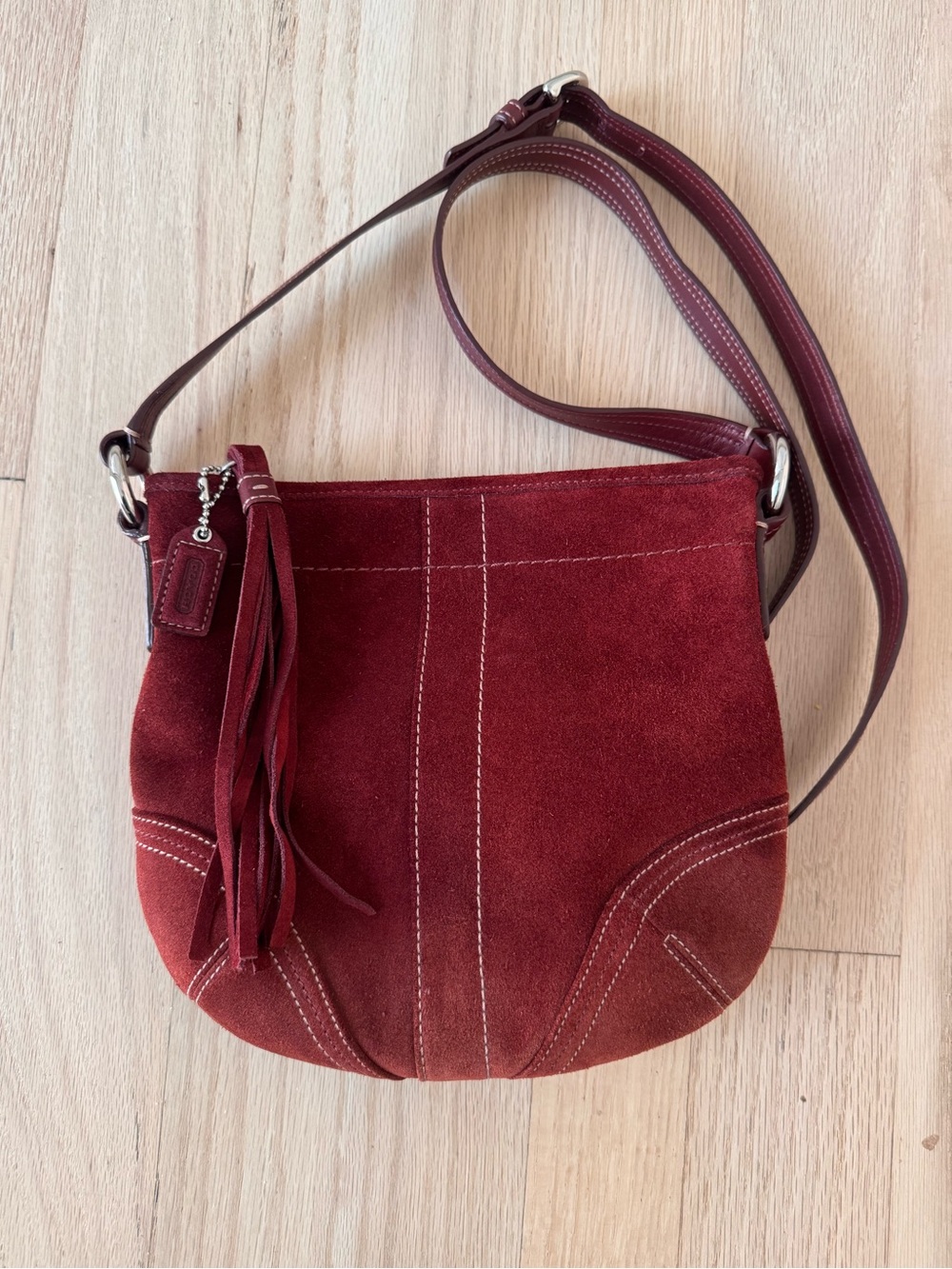 Coach Soho Side Suede leather Rust Orange  Crossbody Bag handbag purse Fall